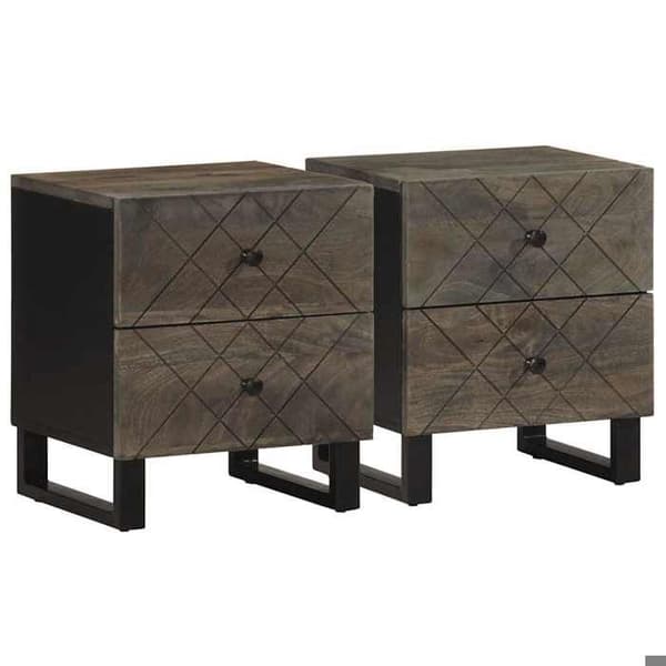 Maison Exclusive - Yöpöydät 2 kpl musta 40x33x46 cm mangopuusta
