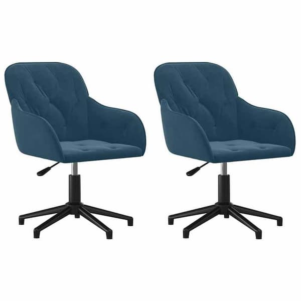 Maison Exclusive - Spisebordsstole med drejefunktion sæt af 2 Blå Velour
