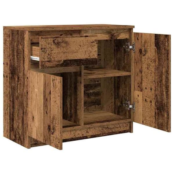Maison Exclusive - Buffé med låda gammalt trä 71x35x65 cm ingenjörsträ