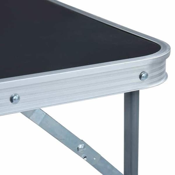 Campingbord - EXKLUSIV HEM - 80x60 cm - Fällbart - Pulverlackerad metallram - Ingenjörsträ Grå