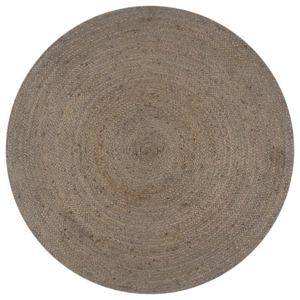 Matto - Kudottu juutti - Pyöreä 150 cm - Harmaa - Käsintehty grå