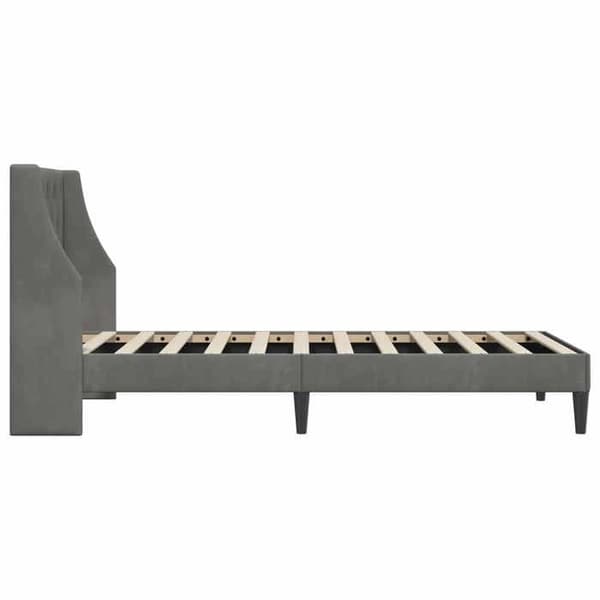 Maison Exclusive - Sängram med huvudgavel Mörkgrå 100 x 203 cm Sammet