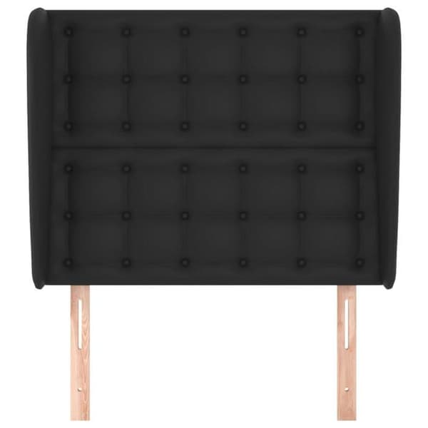 Maison Exclusive - Hovedgærde med ører Sort 103x23x118/128 cm Syntetisk læder