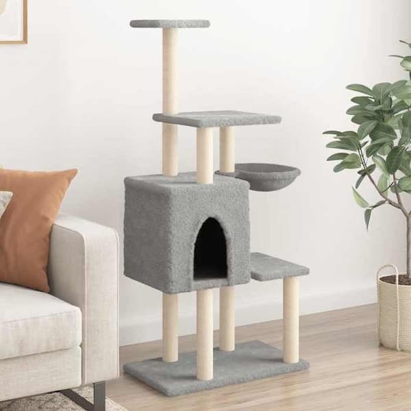 Maison Exclusive - Katte træ med sisal kløer Lys grå 131 cm Ljusgrått