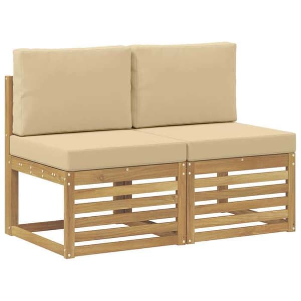 Utomhussoffa 2 platser - MAISON EXCLUSIVE - Maison Exclusive - Massivt akacia - Vit - Lattdesign Vit