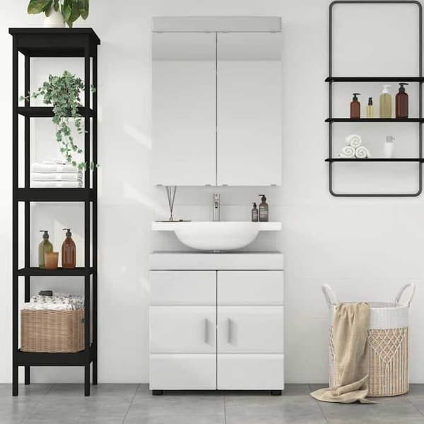 Badrumsmöbel - EXKLUSIVT HEM - TULUM - 2-delars set - Ingenjörsträ - Matt finish