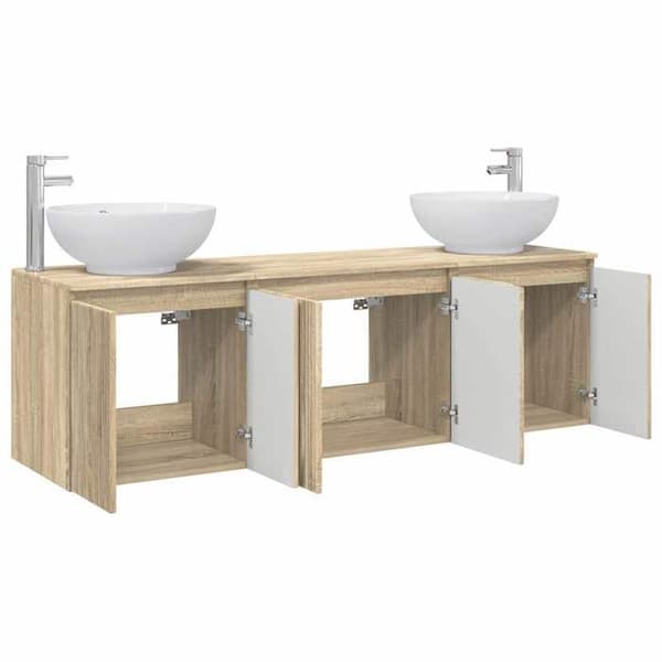 Maison Exclusive - Badeværelsesskabssæt 3 stk Sonoma Eg