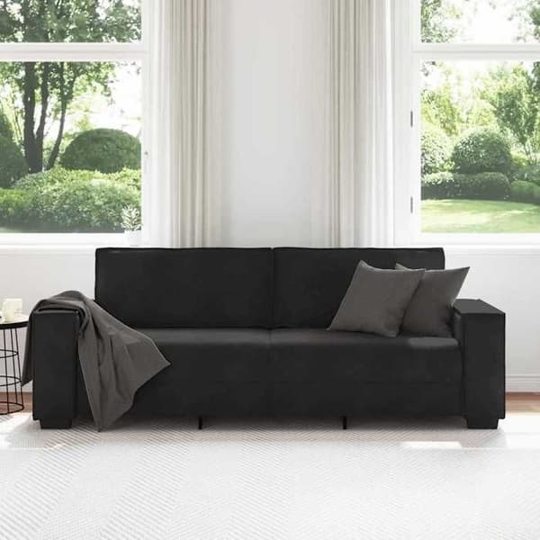Maison Exclusive - Soffa 3-sits Svart 220x78x84 cm Sammet