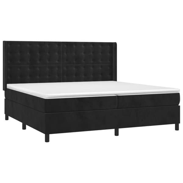 Maison Exclusive - Sängyn lempityyny, patja ja LED Musta 200x200 cm Sametti