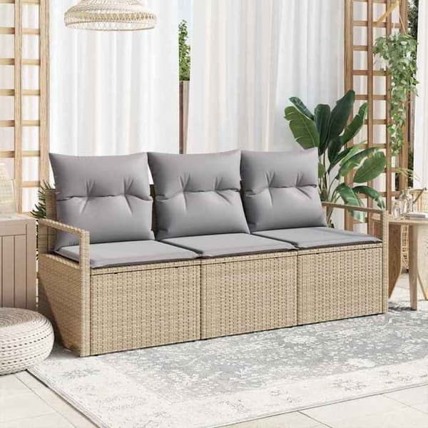 Maison Exclusive - 3 kpl:n sohvasetti, beige polyrottinki