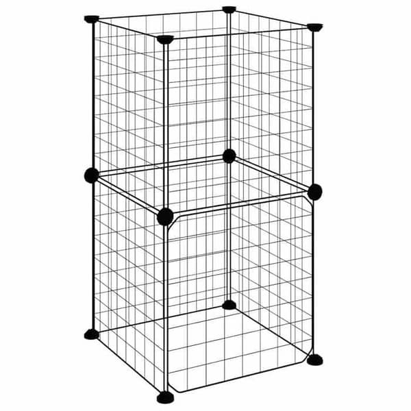 Maison Exclusive - Kæledyrbur med 8 paneler og dør Sort 35x35x70 cm