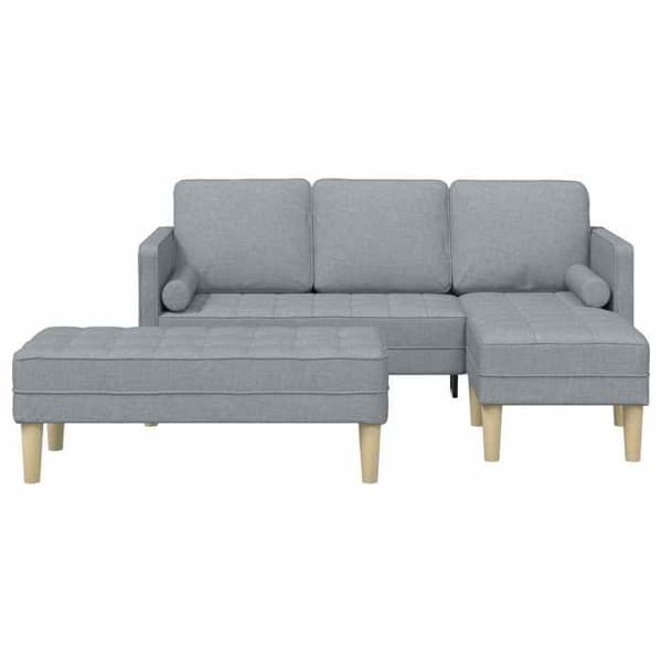 Maison Exclusive - 2 kpl sohvasetti Vaaleanharmaa Polyesteri