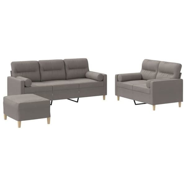 Maison Exclusive - Sæt af 3 sofaer med taupe stofpuder