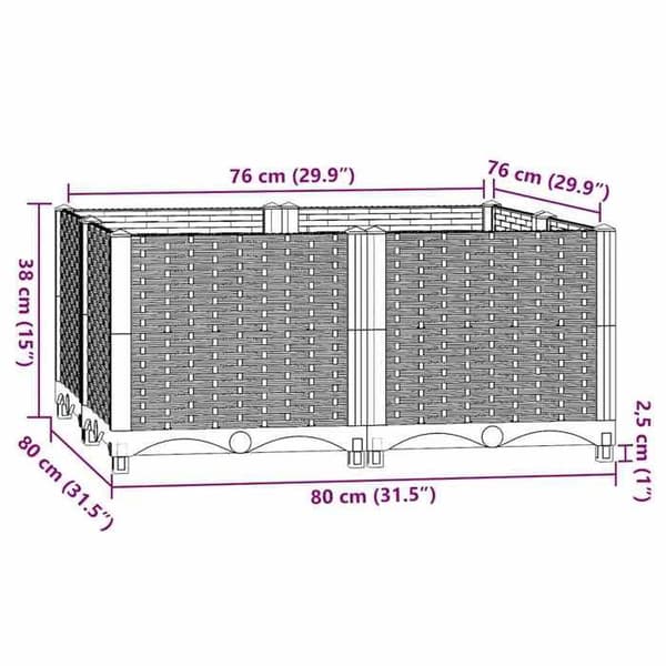 Maison Exclusive - Hög säng 80x80x38 cm Polypropylen Vit