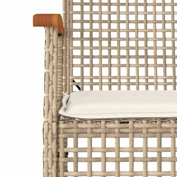 Maison Exclusive - Puutarhakalusteryhmä tyynyillä 5 kpl Beige polyrottinki