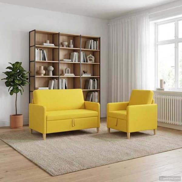 Maison Exclusive - Sofa med opbevaring 2 stk Lys gul Polyester