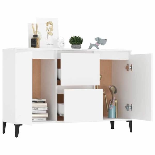Maison Exclusive - Hvidt buffet 102x35x70 cm ingeniørtræ