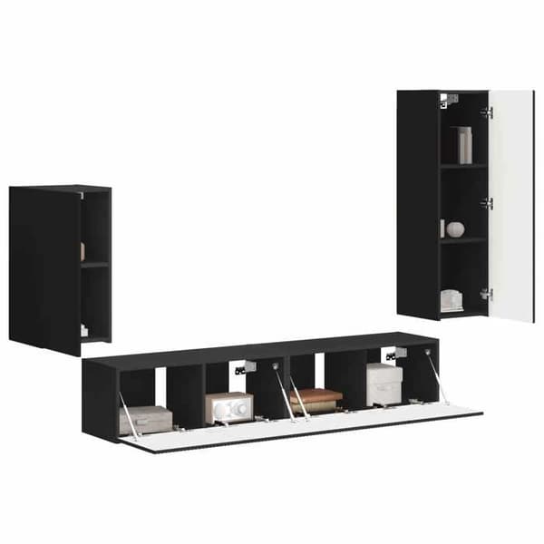 Maison Exclusive - TV-møbel sæt 4 dele 31 x 30 x 100 cm Sort Svart