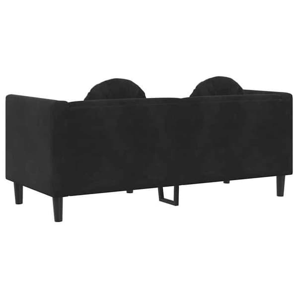 Maison Exclusive - Soffa med kuddar 2 platser svart sammet Svart