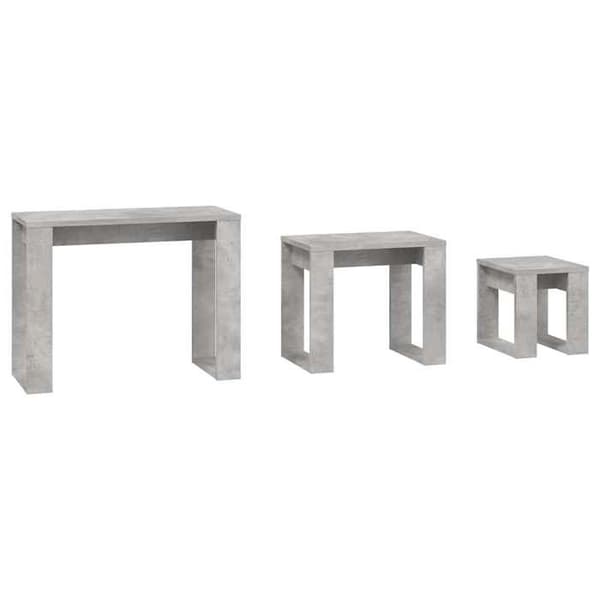 Bordplader - MAISON EXCLUSIVE - 3 dele - Beton grå - Ingeniørtræ - Pladsbesparende