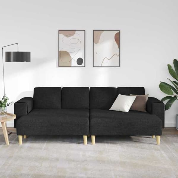 Maison Exclusive - 3-delars svart polyester soffgrupp Svart