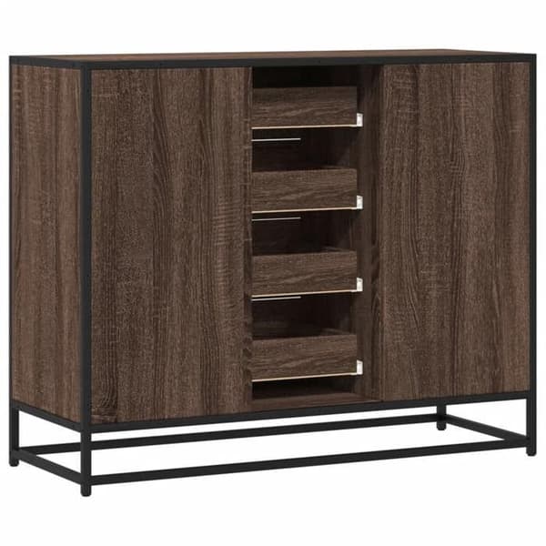 Maison Exclusive - Buffé ek brun 92x35x76 cm Ingenjörsträ Brun ek