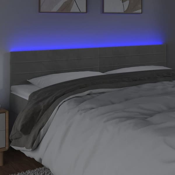 Maison Exclusive - LED-päätyharso Vaaleanharmaa 180x5x78/88 cm Sametti ljusgrått