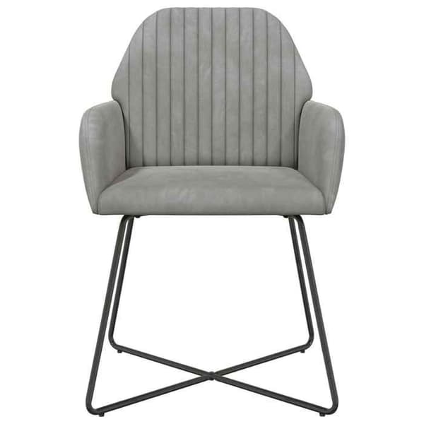 Matsalsstolar - EXKLUSIVT HEM - Set om 4 - Ljusgrå sammet - Metallstruktur - Ergonomisk design Ljusgrått