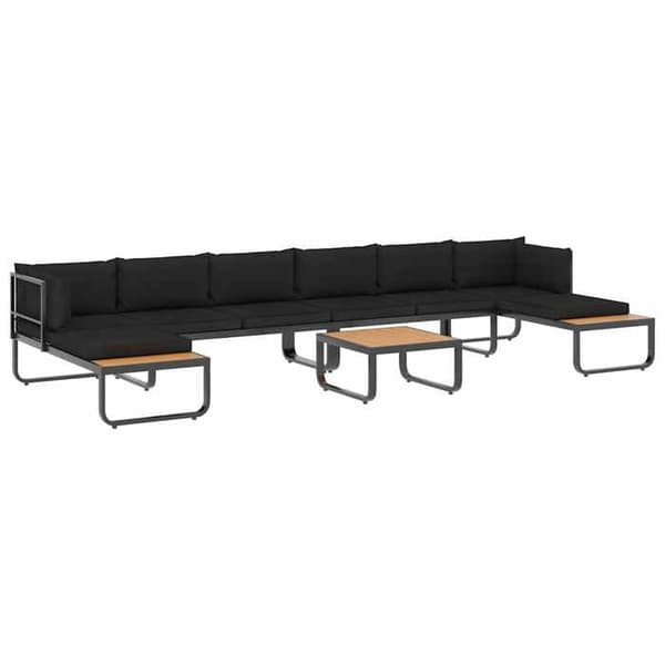 Hjørnesofa til haven - EKSKLUSIV HUS - 5 pladser - Aluminium - Puder - Grå