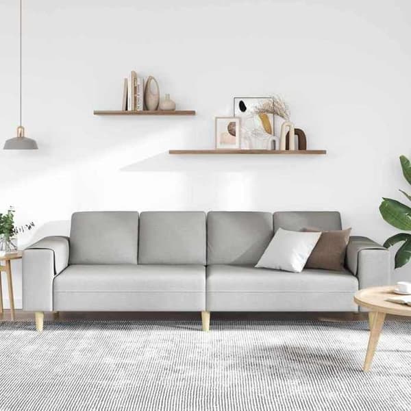 Soffa - MAISON EXCLUSIVE - Maison Exclusive - Grå moln - 250 x 77 x 76 cm - Andningsbart polyesteröverdrag Molngrå