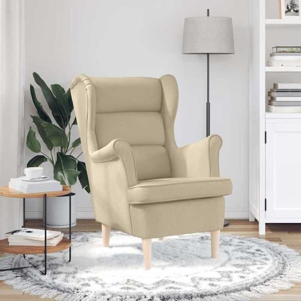 Stol - EKSKLUSIV HUS - Creme - Polyesterstof - Blødt polstring - 74x84x100 cm Grädde