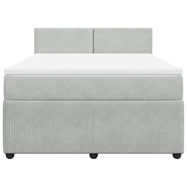 Maison Exclusive - Seng solid bund med socker og madras Grå 160x200cm Velour