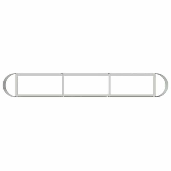 Höjd trädgård - EXKLUSIV HUS - 280×40×40 cm - Galvaniserat stål - Bottenlös design - Rektangulär grå