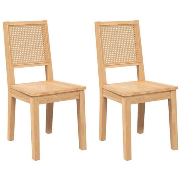Maison Exclusive - Matstolar 2 st massiv gummiträ