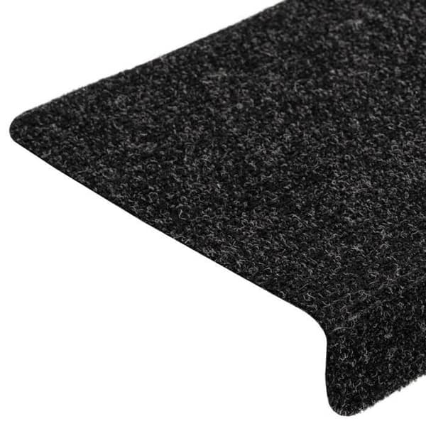 Maison Exclusive - Selvklæbende trappetæpper 10 stk 65 x 21 x 4 cm Sort Rektangulær kant Svart