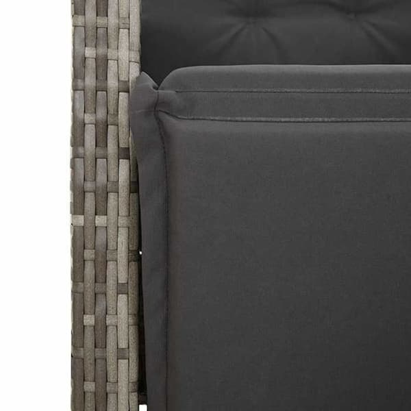 Maison Exclusive - 9-delars trädgårdsbistro-set med gråa kuddar i polyrotting