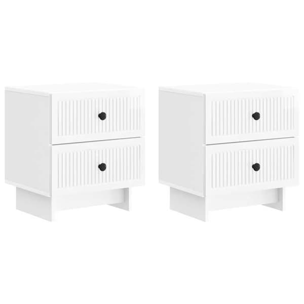 Maison Exclusive - Sängbord 2 st Vit glans 43 x 34,5 x 47,5 cm