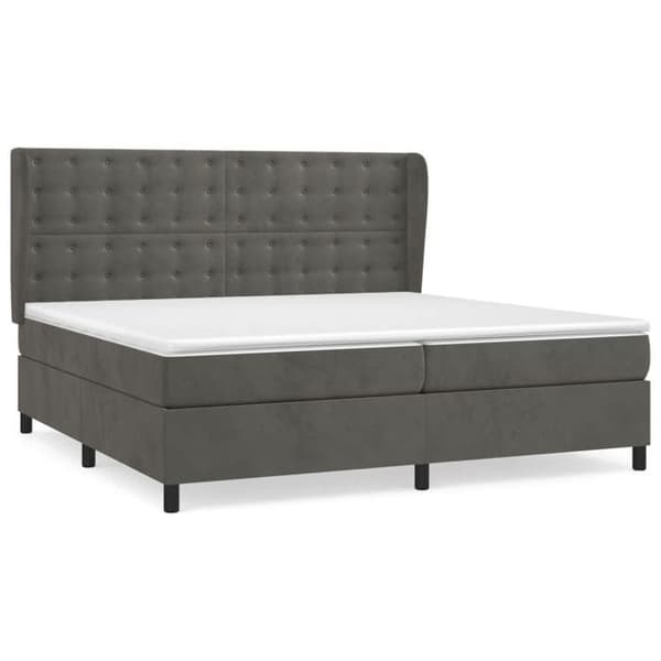 Maison Exclusive - Sänkylaatikko ja harmaa samettimatrassi 200x200cm