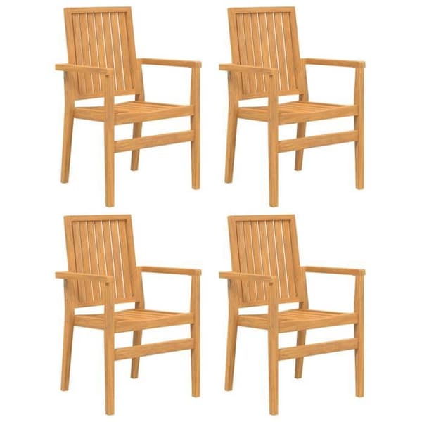Maison Exclusive - Stapelbare havestole sæt af 4 56,5x57,5x91 cm teaktræ