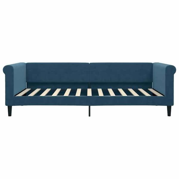Päivävuode - EXCLUSIVE KOTI - 100x200 cm - sininen sametti - vuodevaatteet - 2 laatikkoa Blå