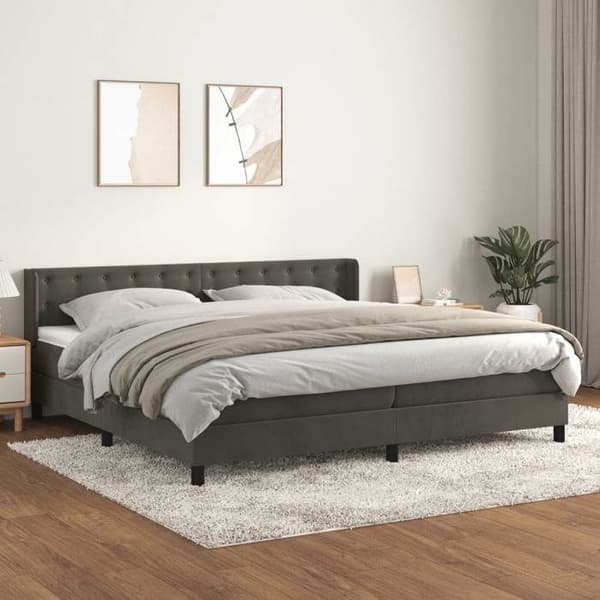Maison Exclusive - Sänkylaatikko ja harmaa samettimatrassi 200x200cm
