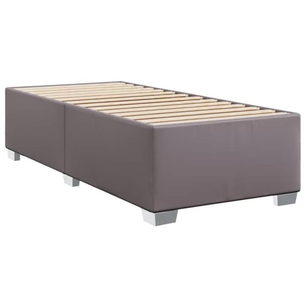 Sengestel - EKSKLUSIV HUS - 100 x 200 cm - Grå kunstlæder - Inkluderet lamelbund - Robuste ben Grå