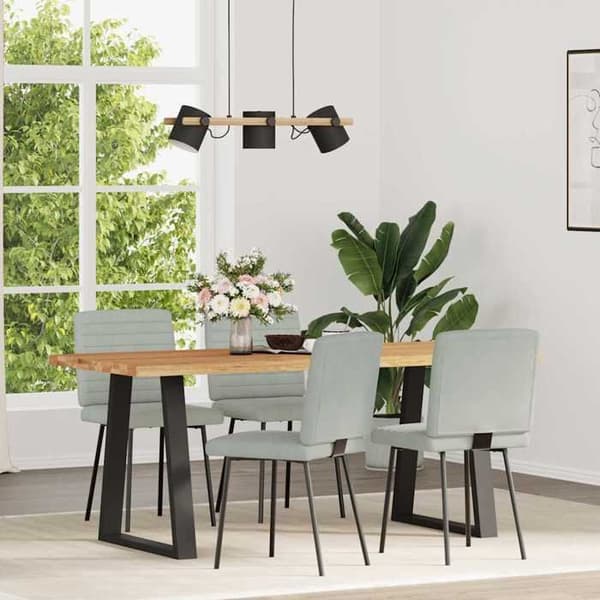 Maison Exclusive - Ruokatuolit 4 kpl Vaaleanharmaa Sametti Ljusgrått