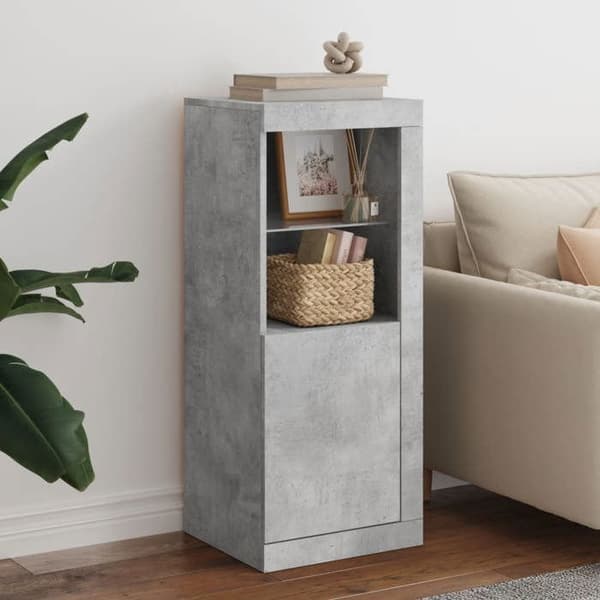 Maison Exclusive - Buffet med LED-lys grå beton 41x37x100 cm