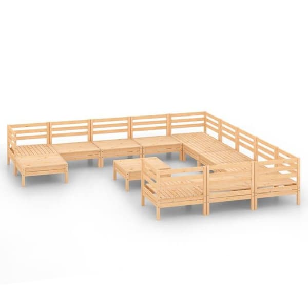 Maison Exclusive - Puutarhakalusteet 13 kpl Massiivipine