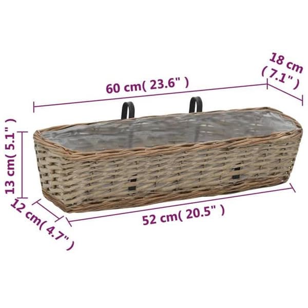 Balkonglåda - Exklusivt Hem - Rörfoder PE - 60 cm - 2-pack brun