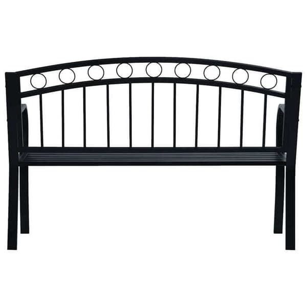 Maison Exclusive - Bænk til haven 125 cm Sort Stål Svart