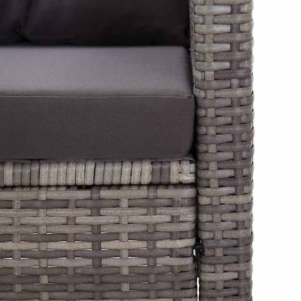 Maison Exclusive - 2-sits trädgårdssoffa med kuddar Grå 124cm Flätad resin Grå