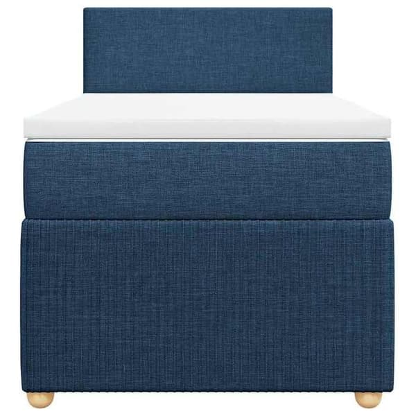 Maison Exclusive - Sengestel med springmadras Blå 90x200 cm Stof