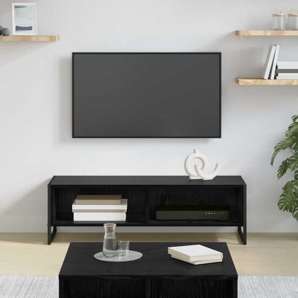 Maison Exclusive - TV-møbel 100 x 36,5 x 30,5 cm Sort eg Ingeniørtræ